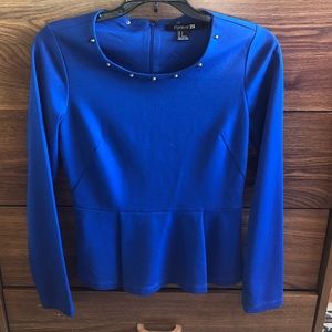 Royal blue peplum top